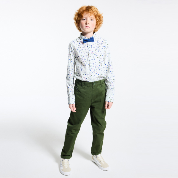 قميص بطبعة أشجار النخيل باللون الأزرق للأولاد الصغار قميص بطبعة أشجار النخيل باللون الأزرق للأولاد الصغار