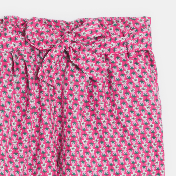 بنطال فضفاض بطبعة باللون الوردي للفتيات