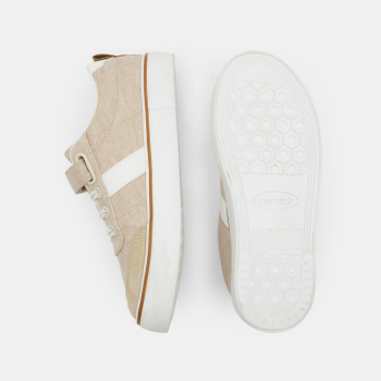 Basket basse toile beige garçon