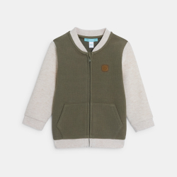 سترة من طراز تيدي بسَحّاب، باللون الأخضر للأطفال الصغار