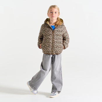 سُترة خفيفة ومبطنة بقلنسوة بطبعة جلد الفهد للفتيات