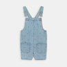 بدلة سالوبيت قصيرة من الجينز، باللون الأزرق الفاتح ومُطرز، للفتيات