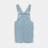 Salopette-short en jean brodé bleu clair Fille Salopette-short en jean brodé bleu clair Fille
