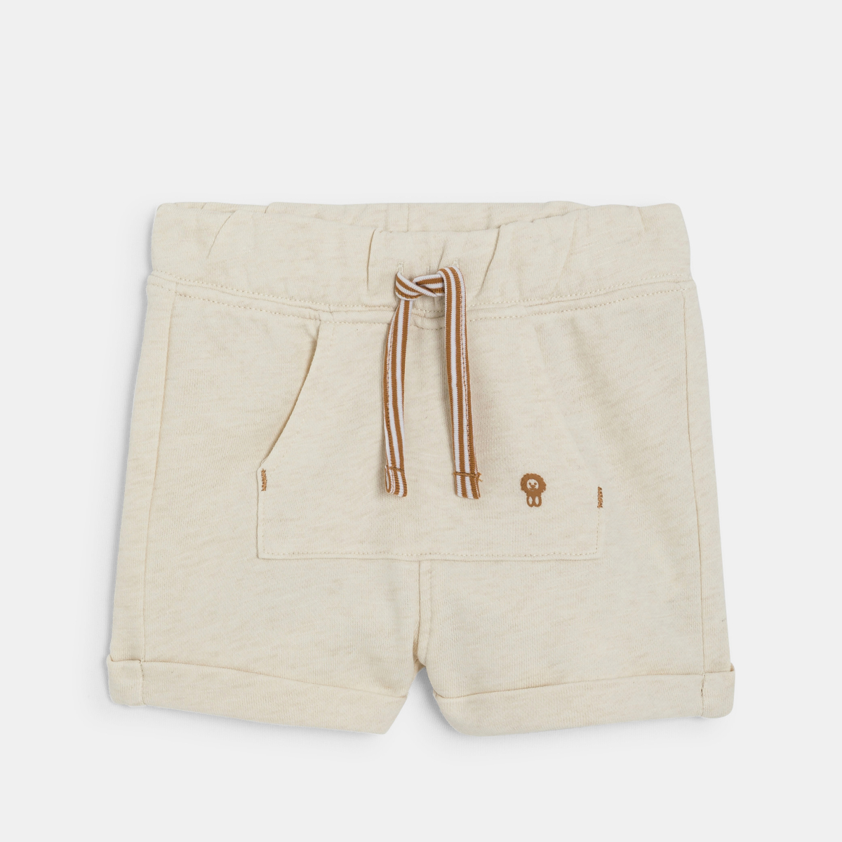 شورت من الصوف الناعم باللون البيج للأطفال الصغار شورت من الصوف الناعم باللون البيج للأطفال الصغار