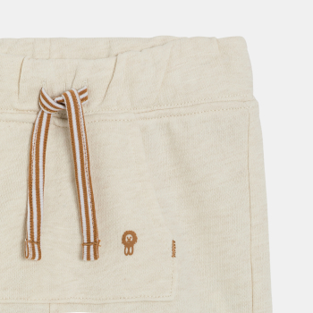 شورت من الصوف الناعم باللون البيج للأطفال الصغار