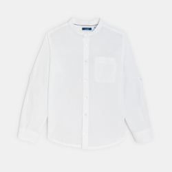 Chemise unie col Mao blanc...