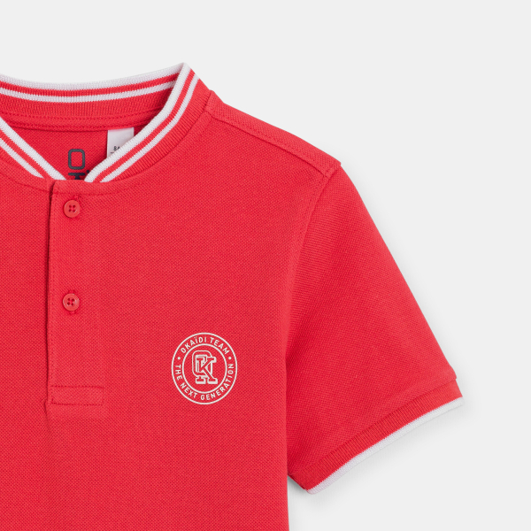 T-shirt manches courtes en jersey piqué rouge Garçon T-shirt manches courtes en jersey piqué rouge Garçon