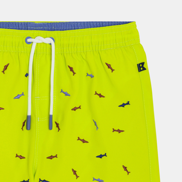 شورت سباحة قصير أصفر اللون أخضر مطبوع للأولاد شورت سباحة قصير أصفر اللون أخضر مطبوع للأولاد