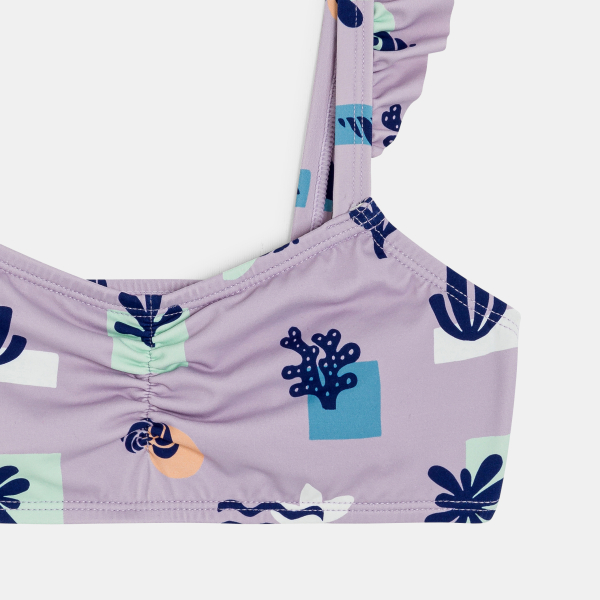 شورت سباحة مطبوع قطعتان بنفسجي للفتيات شورت سباحة مطبوع قطعتان بنفسجي للفتيات