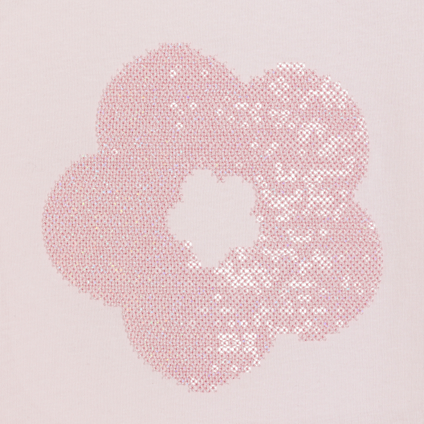 تيشيرت وردي بأكمام قصيرة بنقش ترتر بألوان الباستيل للفتيات تيشيرت وردي بأكمام قصيرة بنقش ترتر بألوان الباستيل للفتيات