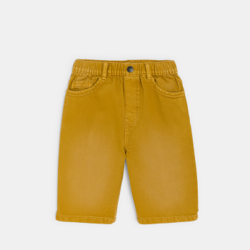شورت برمودا كاجوال من القماش المصبوغ بلون الكاري للأولاد
