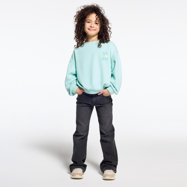 سويت شيرت من الصوف الناعم، باللون الأخضر للفتيات سويت شيرت من الصوف الناعم، باللون الأخضر للفتيات