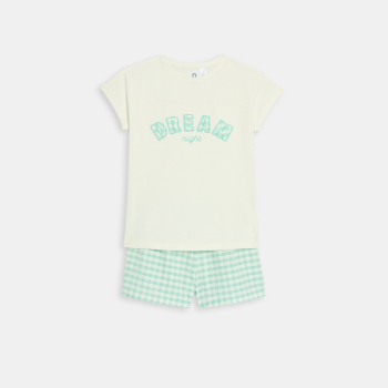 بيجاما-بشورت باللون الأخضر الباستيل قطعتين للفتيات