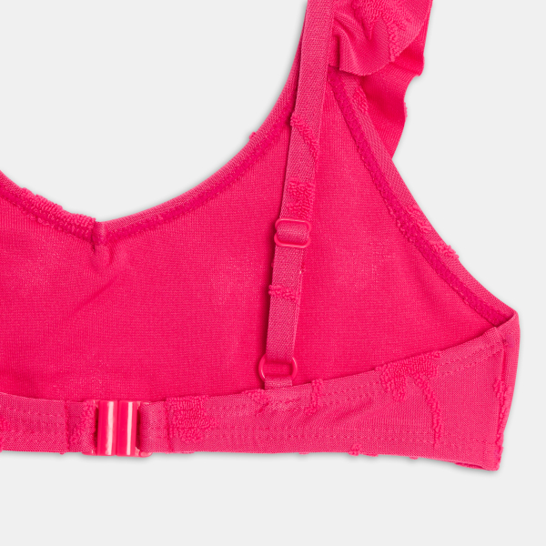 Maillot de bain volanté 2 pièces rose Fille