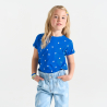 T-shirt manches courtes motif fraise bleu Fille T-shirt manches courtes motif fraise bleu Fille