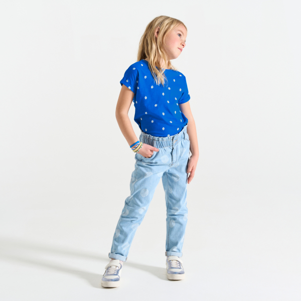 T-shirt manches courtes motif fraise bleu Fille T-shirt manches courtes motif fraise bleu Fille