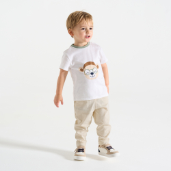 Pantalon jersey léger beige bébé garçon