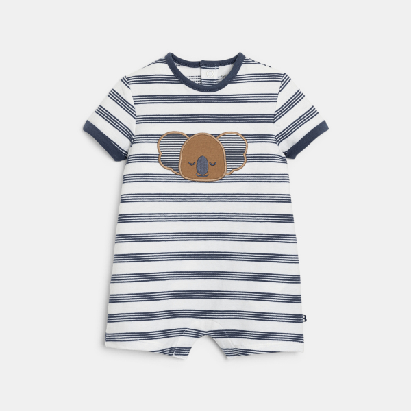 أفرول قصير مقلم للصبي الرضيع عليه صورة حيوان الكوالا والحوت أفرول قصير مقلم للصبي الرضيع عليه صورة حيوان الكوالا والحوت