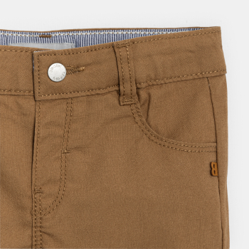 Bermuda droit coton fantaisie marron bébé garçon