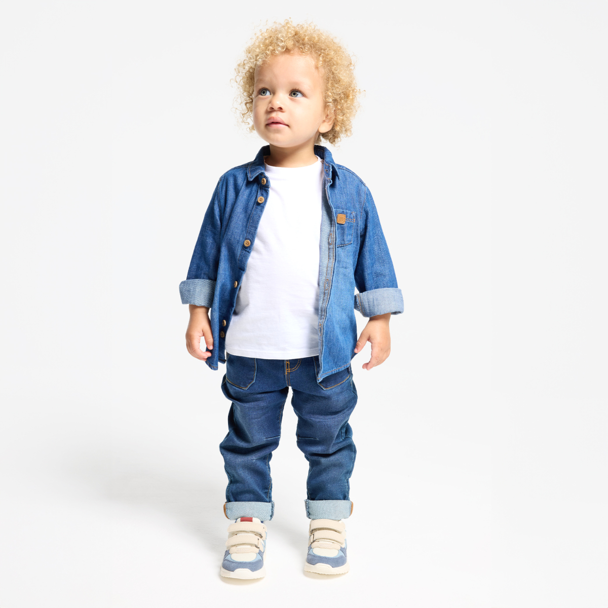 Chemise denim bleu stone bébé garçons Chemise denim bleu stone bébé garçons