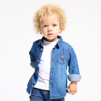 Chemise denim bleu stone bébé garçons