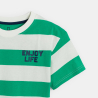 T-shirt manches courtes à rayures vert Garçon T-shirt manches courtes à rayures vert Garçon