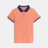 Polo manches courtes en jersey piqué orange Garçon Polo manches courtes en jersey piqué orange Garçon