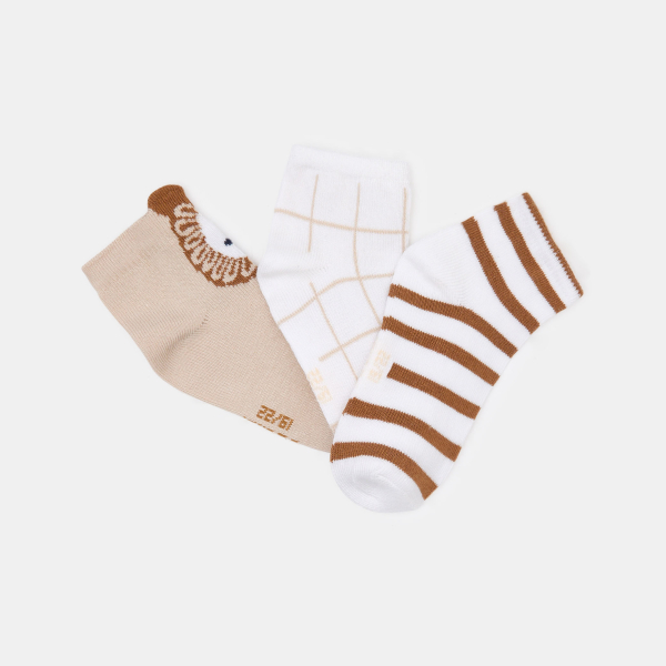 Chaussettes basses rayées beige bébé garçon (lot de 3) Chaussettes basses rayées beige bébé garçon (lot de 3)