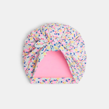 قبعة استحمام بشكل العِمَامَة، مُزينة بطبعة زهور للفتيات الرُضع