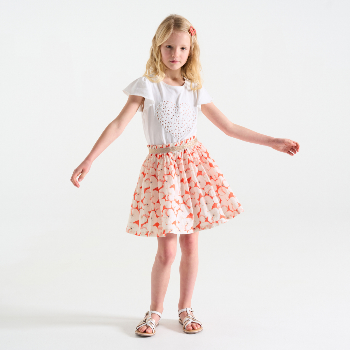 تنورة داخلية للفتيات برتقالية اللون مطبوعة تنورة داخلية للفتيات برتقالية اللون مطبوعة