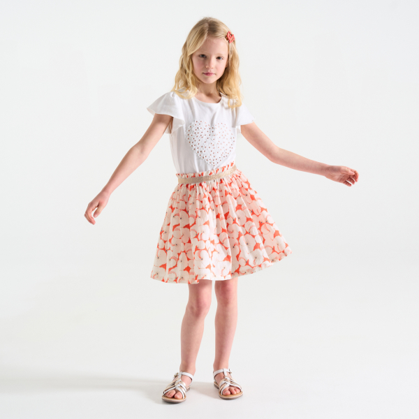 تنورة داخلية للفتيات برتقالية اللون مطبوعة تنورة داخلية للفتيات برتقالية اللون مطبوعة