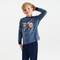 Pyjama 2 pièces en jersey bleu Garçon