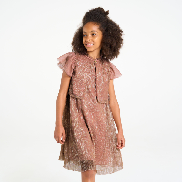 Robe lamée terre de sienne Fille Robe lamée terre de sienne Fille