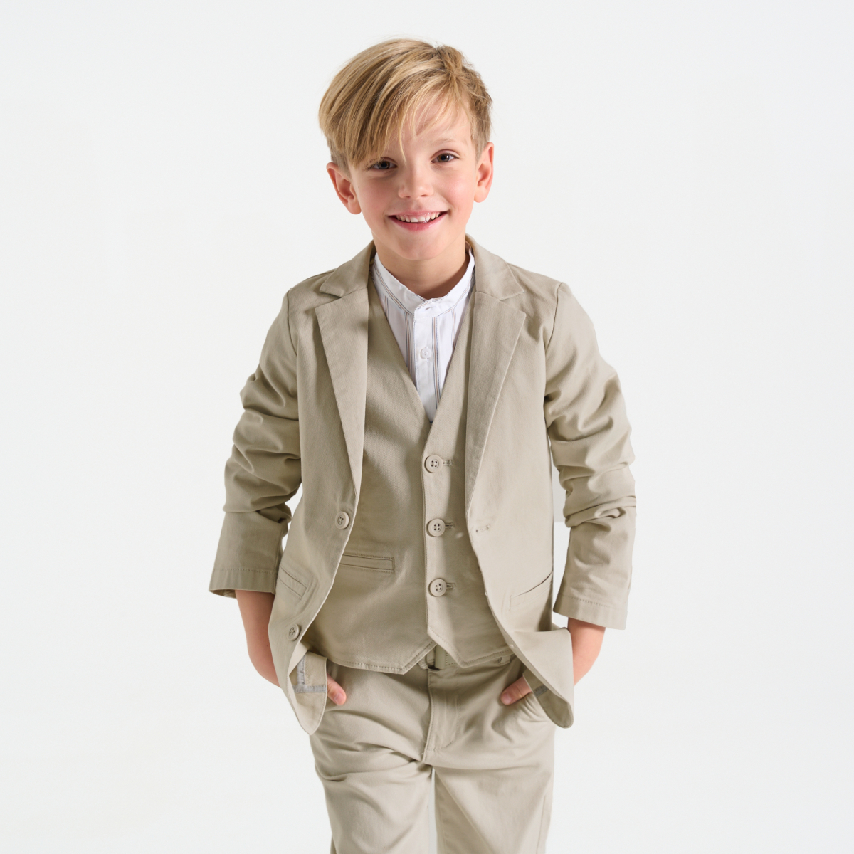 Veste de costume unie beige Garçon Veste de costume unie beige Garçon