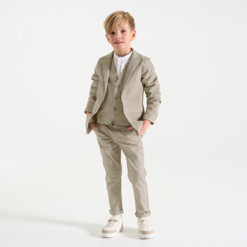Veste de costume unie beige Garçon