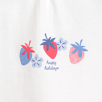 تانك توب مزين بفيونكات وطبعة فراشة باللون الأزرق للفتيات الصغيرات