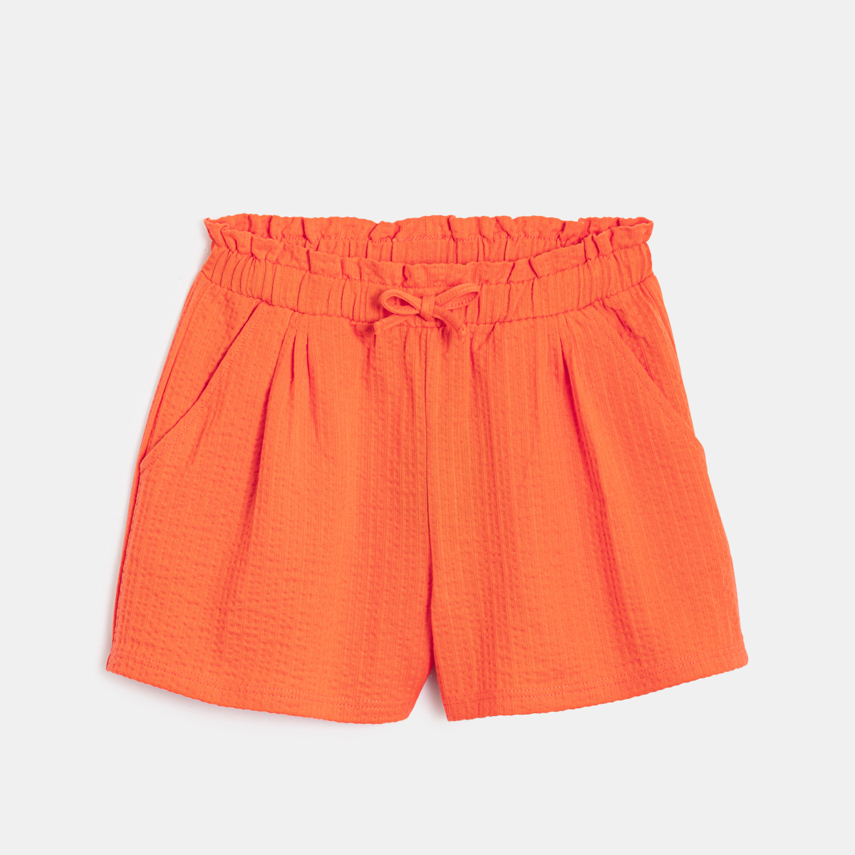 Short souple en jersey fantaisie orange Fille Short souple en jersey fantaisie orange Fille