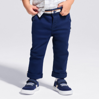 Pantalon chic coton fantaisie bleu bébé garçon