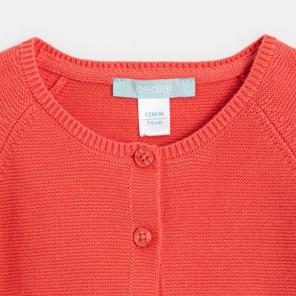 سترة تريكو وردية بطية للطفلة الصغيرة سترة تريكو وردية بطية للطفلة الصغيرة