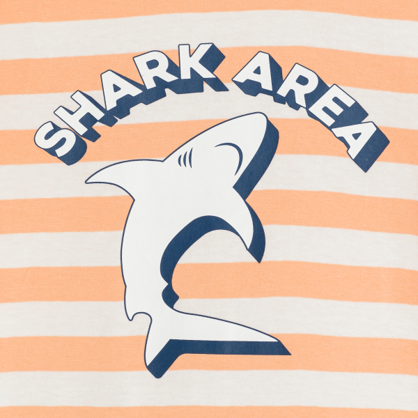 بيجاما صيفية من قطعتين برتقالية اللون من الجيرسيه للأولاد بيجاما صيفية من قطعتين برتقالية اللون من الجيرسيه للأولاد