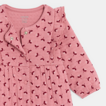 أفرول طويل مشجر وردي اللون للطفلة الصغيرة