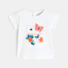T-shirt manches smockées blanc bébé fille T-shirt manches smockées blanc bébé fille