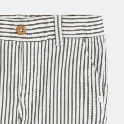 Pantalon droit rayé vert...