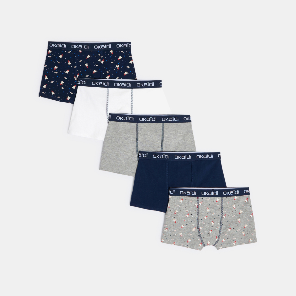 Lot de 5 boxers en jersey Garçon Lot de 5 boxers en jersey Garçon