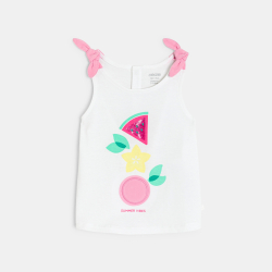 Débardeur fruit blanc bébé fille