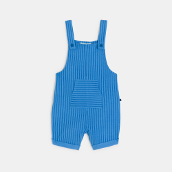 سالوبيت قصير من قماش قطني مقلم، أزرق اللون للولد الرضيع