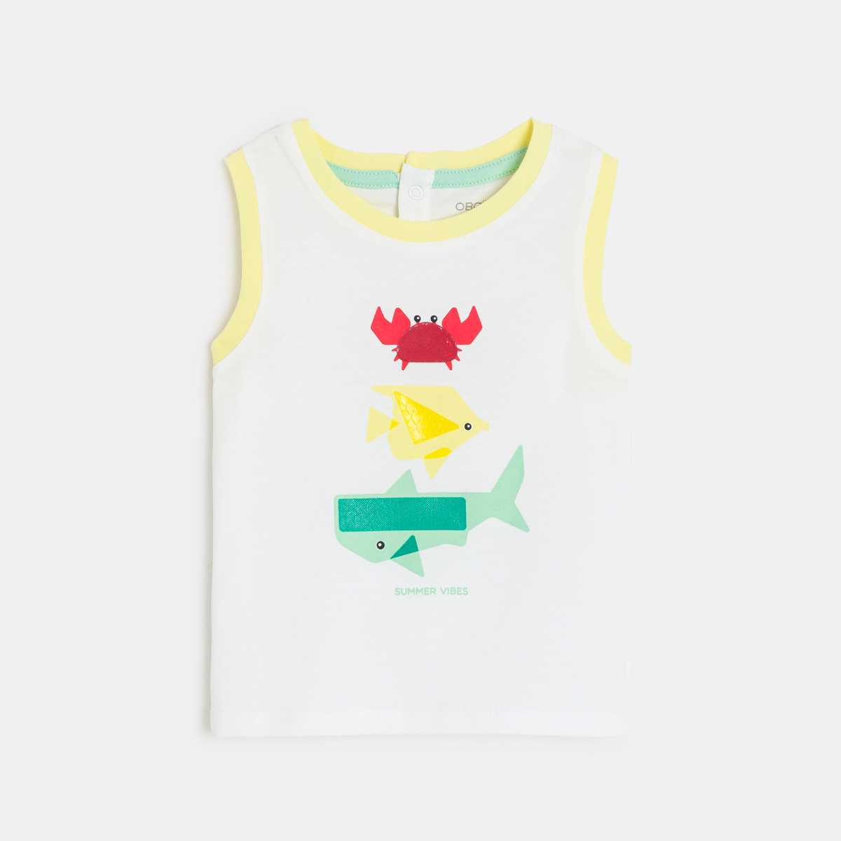 قميص داخلي بالملمس الحسي أبيض اللون مرسوم عليه حيوانات، للرضيع الصبي قميص داخلي بالملمس الحسي أبيض اللون مرسوم عليه حيوانات، للرضيع الصبي