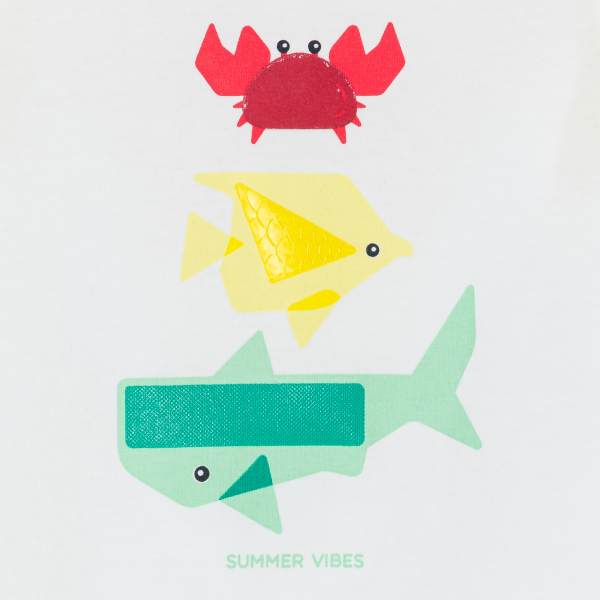 قميص داخلي بالملمس الحسي أبيض اللون مرسوم عليه حيوانات، للرضيع الصبي قميص داخلي بالملمس الحسي أبيض اللون مرسوم عليه حيوانات، للرضيع الصبي