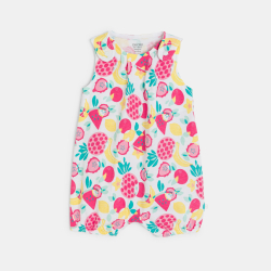 أفرول قصير متعدد الألوان للطفلة الرضيعة، عليه رسومات فاكهة