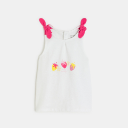 Débardeur à nœuds papillons rose bébé fille